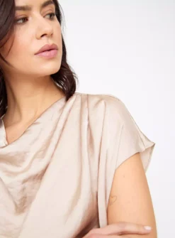 Cream Satin Cowl Neck Top 26 -Fit In Dress Sales tuc144335643 Cream R Z003A