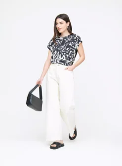 Mono Floral Print Top 10