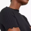 Black Lettuce Hem Ribbed Top10