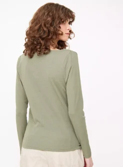 Khaki Ruched Side Long Sleeve Top 12 7 Khaki Ruched Side Long Sleeve Top 12 -Fit In Dress Sales tuc144352881 Khaki R Z004A
