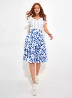 JOE BROWNS Floaty Floral Skater Skirt 16 9 JOE BROWNS Floaty Floral Skater Skirt 16 -Fit In Dress Sales tuc144398038 Blue R Z001A