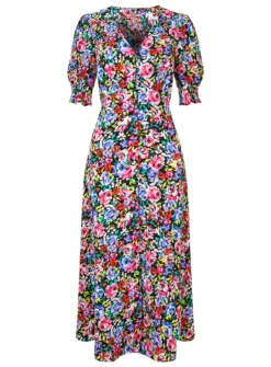 JOE BROWNS Neon Pop Floral Midi Dress 12 -Fit In Dress Sales tuc144399276 Multi20Coloured R Z002A