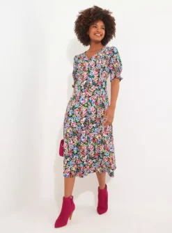 JOE BROWNS Neon Pop Floral Midi Dress 12 -Fit In Dress Sales tuc144399276 Multi20Coloured R Z004A