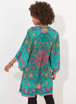 JOE BROWNS Placement Print Flared Sleeve Kimono 16 9 JOE BROWNS Placement Print Flared Sleeve Kimono 16 -Fit In Dress Sales tuc144399655 Multi20Coloured R Z002A