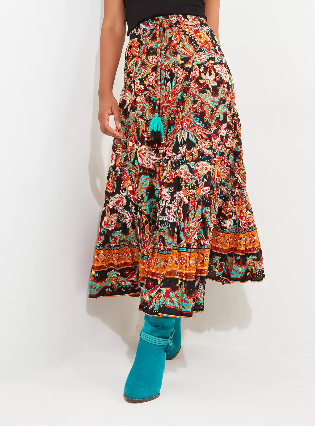 JOE BROWNS Sequinned Paisley Maxi Skirt 16 2 JOE BROWNS Sequinned Paisley Maxi Skirt 16 - Image 2