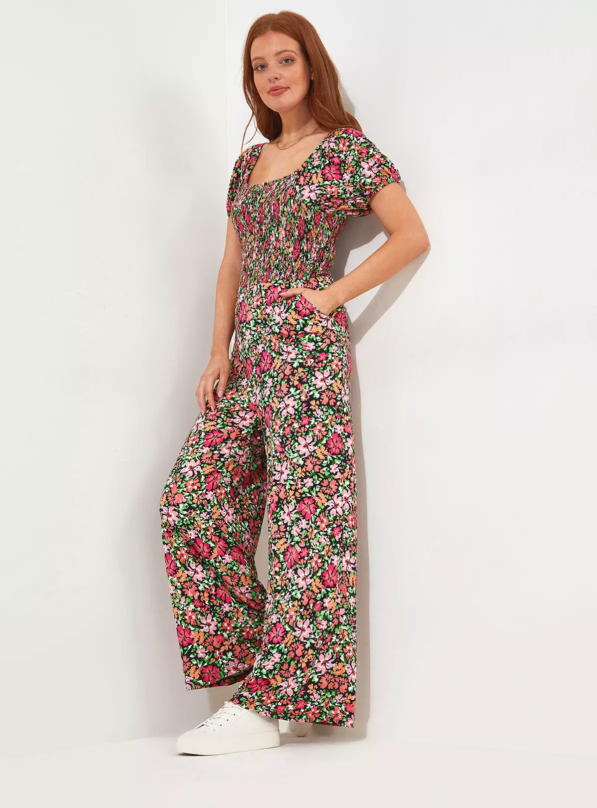 JOE BROWNS Floral Shirred Wide Leg Jumpsuit 18 4 JOE BROWNS Floral Shirred Wide Leg Jumpsuit 18 - Image 4