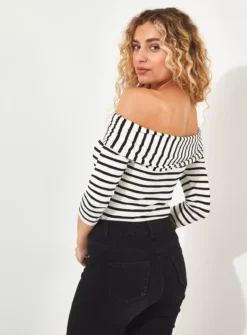 JOE BROWNS Striped Long Sleeve Bardot Top 10 8 JOE BROWNS Striped Long Sleeve Bardot Top 10 -Fit In Dress Sales tuc144404098 Multi20Coloured R Z006A