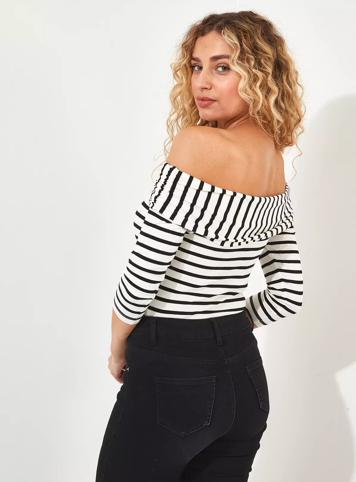 JOE BROWNS Striped Long Sleeve Bardot Top 10 3 JOE BROWNS Striped Long Sleeve Bardot Top 10 - Image 3