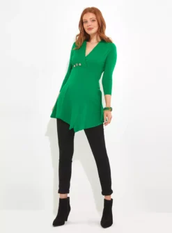 JOE BROWNS Button Detail V Neck Long Sleeve Tunic Top 16
