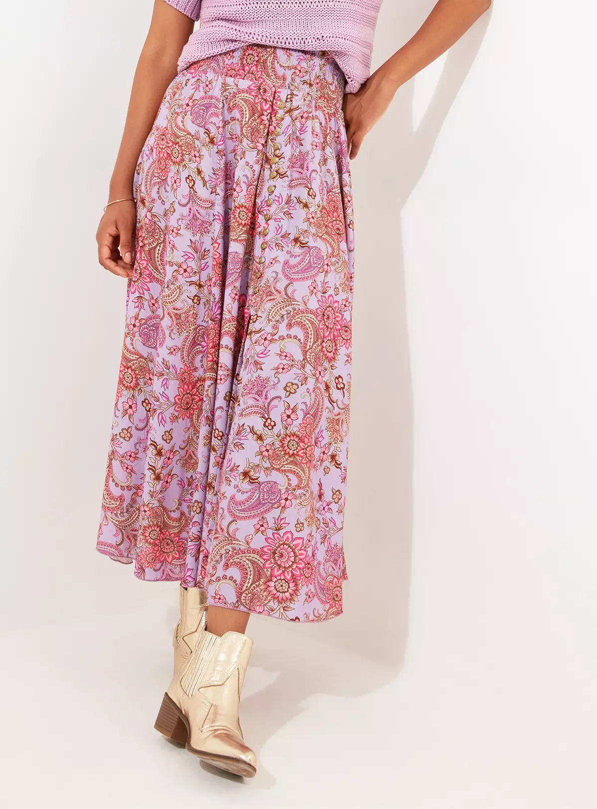 JOE BROWNS Paisley Print Shirred Maxi Skirt 16 3 JOE BROWNS Paisley Print Shirred Maxi Skirt 16 - Image 3