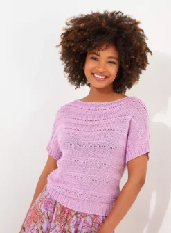 JOE BROWNS Relaxed Fit Knitted Top 16 9 JOE BROWNS Relaxed Fit Knitted Top 16 -Fit In Dress Sales tuc144404573 Purple R Z001A 1