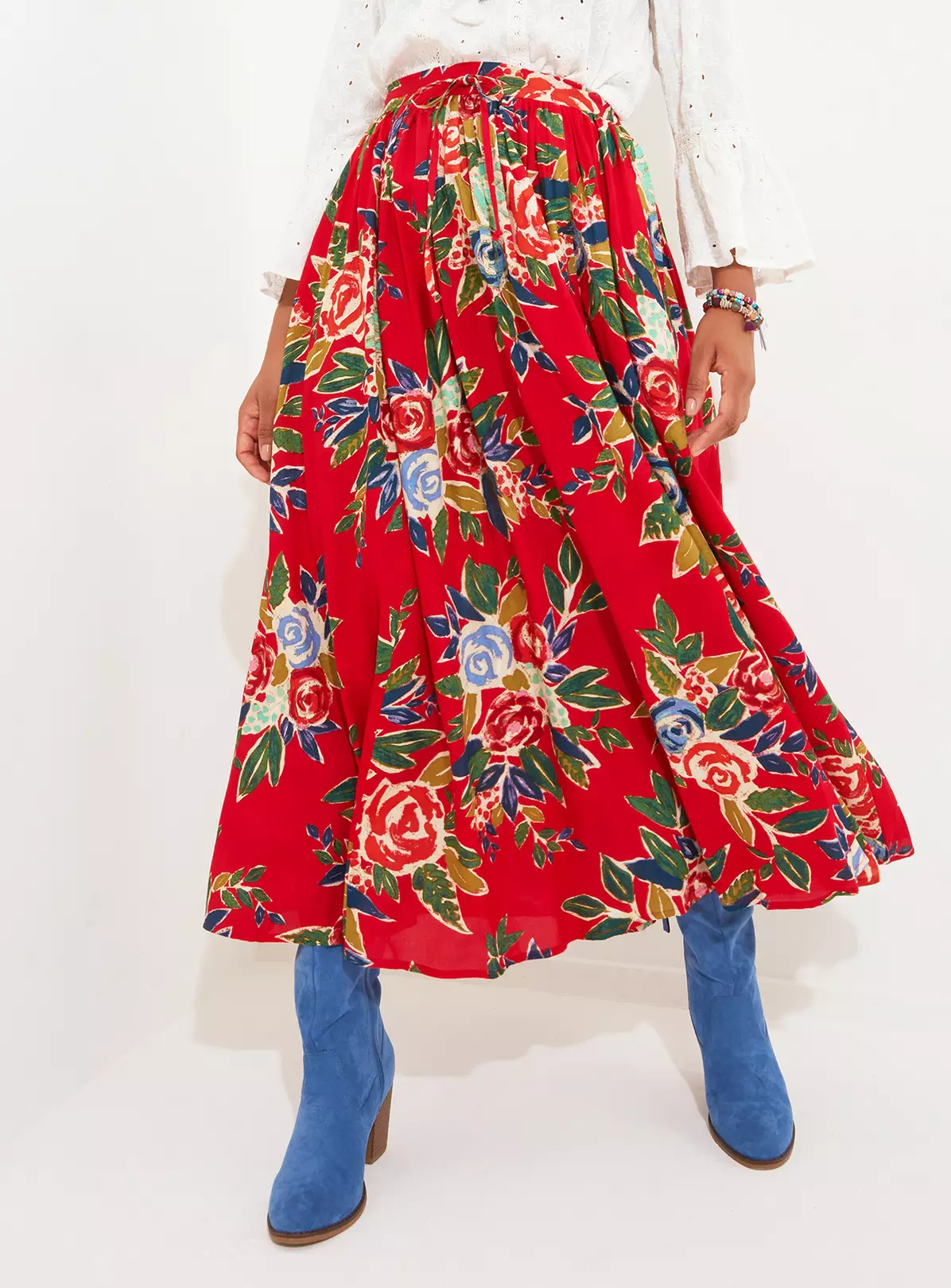 JOE BROWNS Tie Waist Floral Maxi Skirt 16 1 JOE BROWNS Tie Waist Floral Maxi Skirt 16