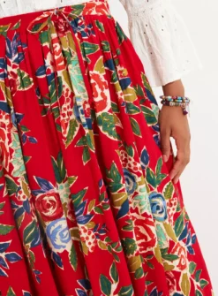 JOE BROWNS Tie Waist Floral Maxi Skirt 16 7 JOE BROWNS Tie Waist Floral Maxi Skirt 16 -Fit In Dress Sales tuc144404805 Red R Z005A