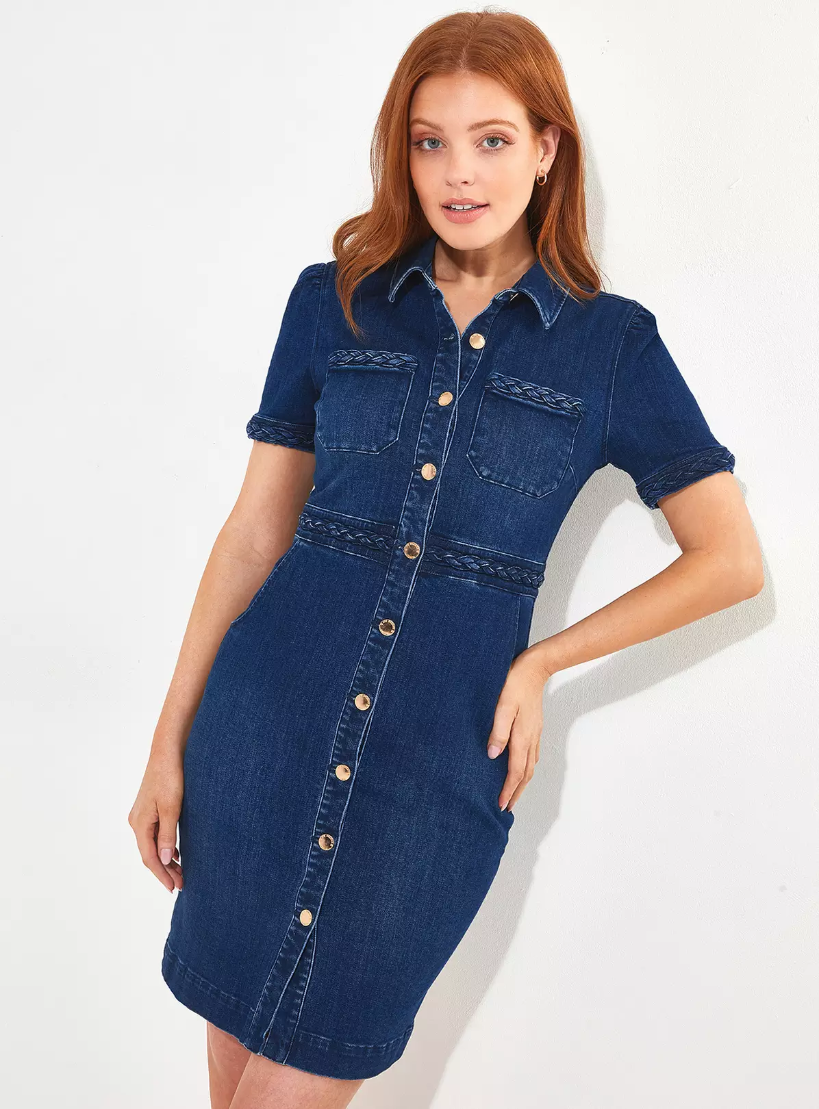 JOE BROWNS Button Down Bodycon Denim Dress 10 3 JOE BROWNS Button Down Bodycon Denim Dress 10 - Image 3