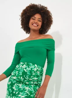 JOE BROWNS Slim Fit Bardot Jersey Top 18 9 JOE BROWNS Slim Fit Bardot Jersey Top 18 -Fit In Dress Sales tuc144408566 Green R Z003A