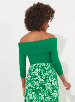 JOE BROWNS Slim Fit Bardot Jersey Top 18 7 JOE BROWNS Slim Fit Bardot Jersey Top 18 -Fit In Dress Sales tuc144408566 Green R Z004A