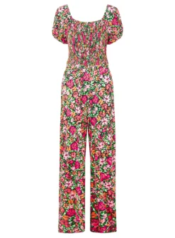 JOE BROWNS Floral Shirred Wide Leg Jumpsuit Petite 14 6 JOE BROWNS Floral Shirred Wide Leg Jumpsuit Petite 14 -Fit In Dress Sales tuc144409024 Multi20Coloured R Z002A 1