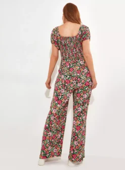 JOE BROWNS Floral Shirred Wide Leg Jumpsuit Petite 18 7 JOE BROWNS Floral Shirred Wide Leg Jumpsuit Petite 18 -Fit In Dress Sales tuc144409024 Multi20Coloured R Z003A