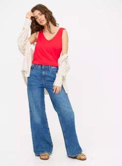 Red Relaxed V Front Vest Top 24 -Fit In Dress Sales tuc144433243 Red R Z002A