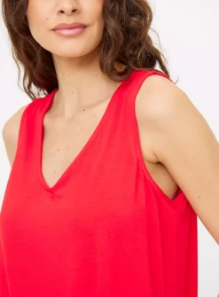 Red Relaxed V Front Vest Top 24 -Fit In Dress Sales tuc144433243 Red R Z003A