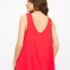 Red Relaxed V Front Vest Top 24