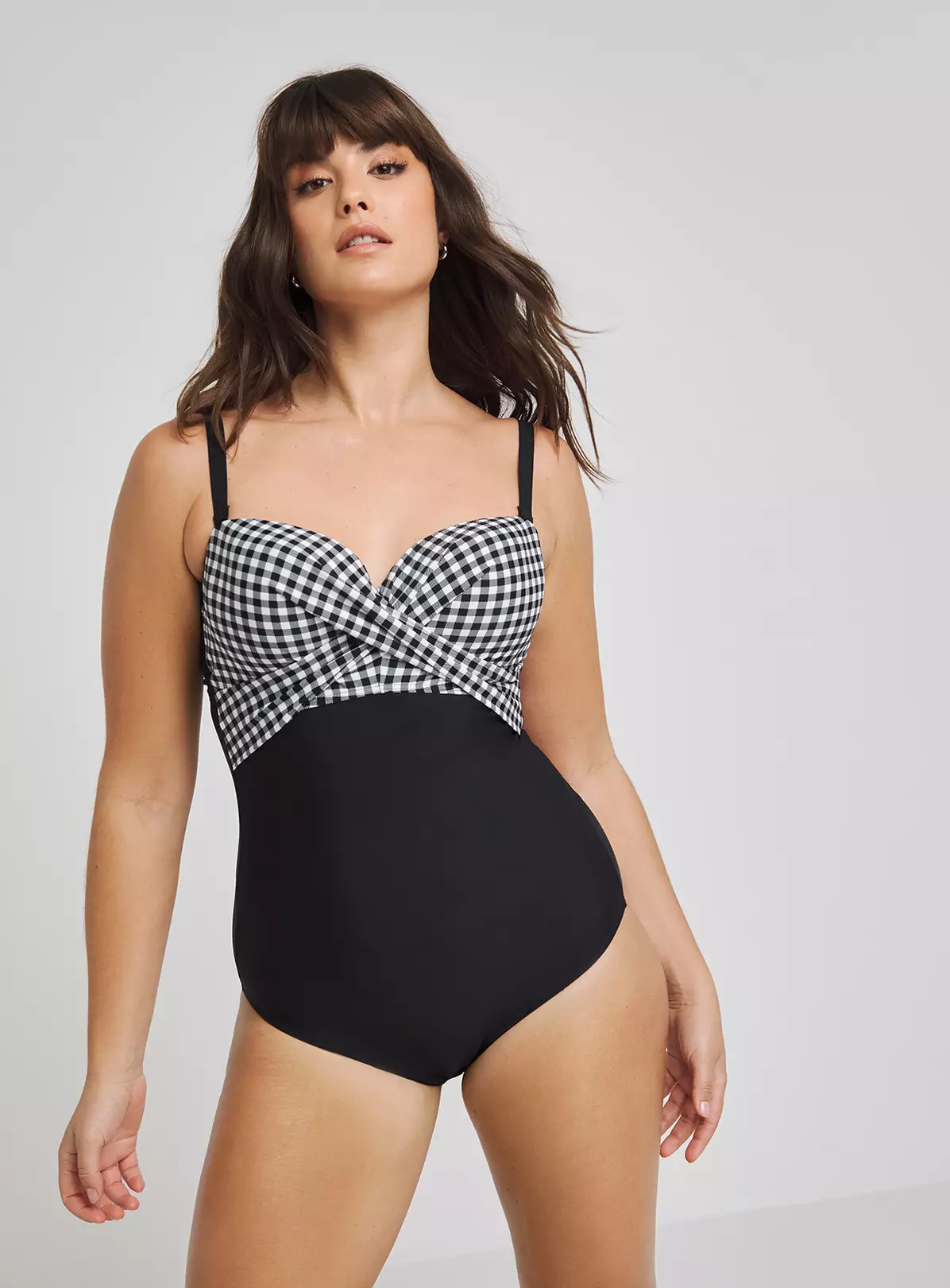 FIGLEAVES Tailor Twist Underwired Bandeau Tummy Control Swimsuit Longer Length 36E 2 FIGLEAVES Tailor Twist Underwired Bandeau Tummy Control Swimsuit Longer Length 36E - Image 2