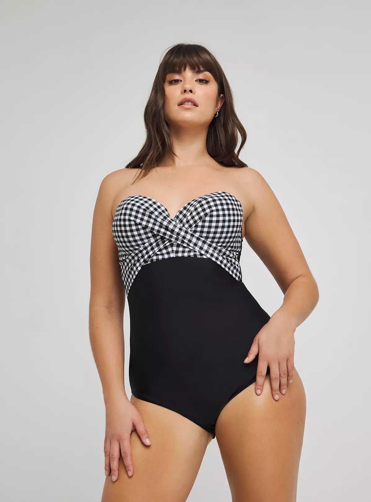 FIGLEAVES Tailor Twist Underwired Bandeau Tummy Control Swimsuit Longer Length 36E 4 FIGLEAVES Tailor Twist Underwired Bandeau Tummy Control Swimsuit Longer Length 36E - Image 4