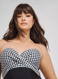 FIGLEAVES Tailor Twist Underwired Bandeau Tummy Control Swimsuit Longer Length 36E 6 FIGLEAVES Tailor Twist Underwired Bandeau Tummy Control Swimsuit Longer Length 36E -Fit In Dress Sales tuc144470239 Mono R Z004A