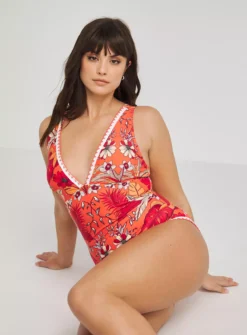 FIGLEAVES Frida Non Wired Plunge Swimsuit 24 7 FIGLEAVES Frida Non Wired Plunge Swimsuit 24 -Fit In Dress Sales tuc144474117 Multi20Coloured R Z001A
