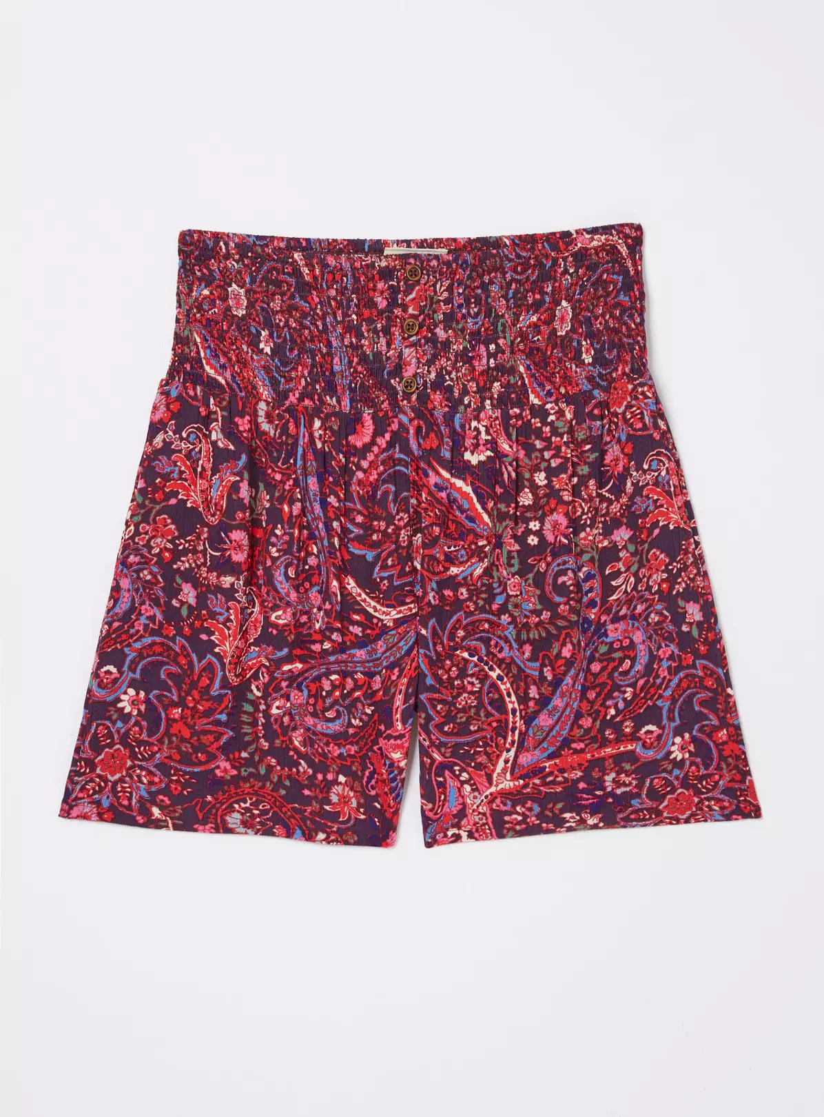 FATFACE Bright Paisley Shirred Waist Shorts 16 4 FATFACE Bright Paisley Shirred Waist Shorts 16 - Image 4