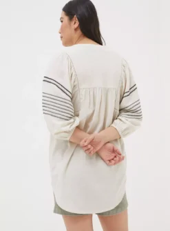FATFACE Tory Embroidered Tunic XL -Fit In Dress Sales tuc144500240 Oatmeal R Z002A 1