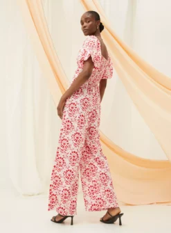 FATFACE Rose Floral Tile Jumpsuit 20 9 FATFACE Rose Floral Tile Jumpsuit 20 -Fit In Dress Sales tuc144504283 Ivory R Z002A