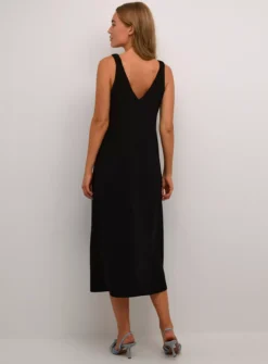KAFFE Nora Sleeveless V Neck Midi Dress 8 -Fit In Dress Sales tuc144624120 Black R Z001A