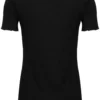 KAFFE Drew Short Sleeve Rib T Shirt Black XS