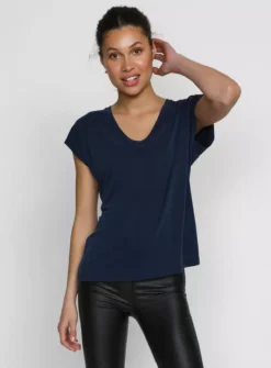 KAFFE Lise V Neck T Shirt XL 9 KAFFE Lise V Neck T Shirt XL -Fit In Dress Sales tuc144626951 Blue R Z001A