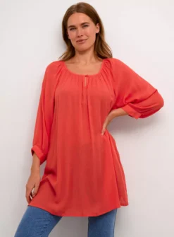 KAFFE Amber 3/4 Sleeve Round Neck Tunic 16