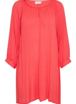 KAFFE Amber 3/4 Sleeve Round Neck Tunic 16 -Fit In Dress Sales tuc144635515 Red R Z004A