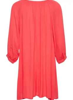 KAFFE Amber 3/4 Sleeve Round Neck Tunic 16 -Fit In Dress Sales tuc144635515 Red R Z005A