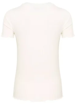KAFFE Drew Short Sleeve Rib T Shirt White XS