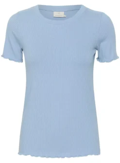 KAFFE Drew Short Sleeve Rib T Shirt Blue M 8 KAFFE Drew Short Sleeve Rib T Shirt Blue M -Fit In Dress Sales tuc144637326 Blue R Z004A 1