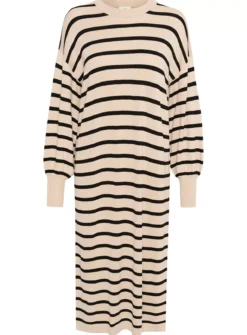 KAFFE Mala Knitted Long Sleeve Midi Dress XL 7 KAFFE Mala Knitted Long Sleeve Midi Dress XL -Fit In Dress Sales tuc144708884 Beige R Z004A